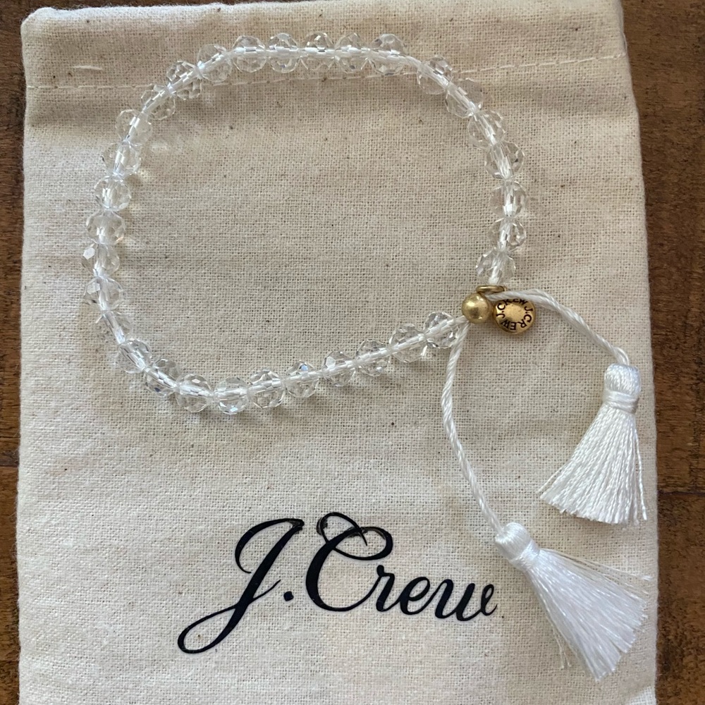 J. Crew Clear Bead Pull Through Bracelet